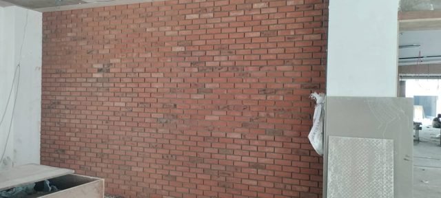 Interior red brick wall